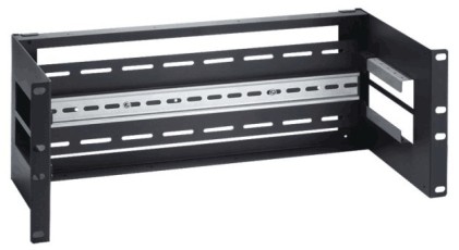 Staffa 4U Per Armadi 19&#34; Per Installazione Dispositivi Su Guida Din Rail  Colore Nero