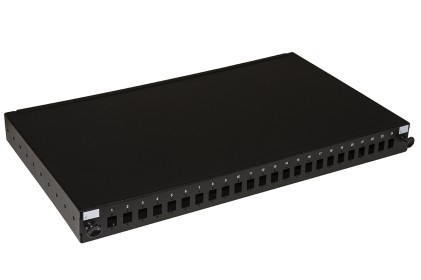 Pannello Fibra Ottica 19" Con 24 Porte Sc Simplex O Lc Duplex Profondita  250 Mm Nero Con Accessori