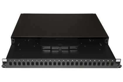 Pannello Fibra Ottica 19" Con 24 Porte Sc Simplex O Lc Duplex Profondita  250 Mm Nero Con Accessori