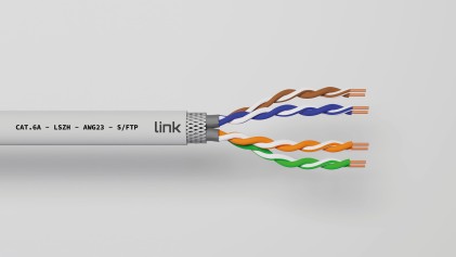 Link Cavo Solido Schermato S/Ftp Per Reti Categoria 6A Lszh Awg23 In Rame Matassa Mt 305 Classe Cpr