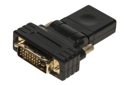 Adattatore Bidirezionale Dvi 24+1 Maschio - Hdmi<Sup>&reg;</Sup> Femmina Inclinabile E Routabile