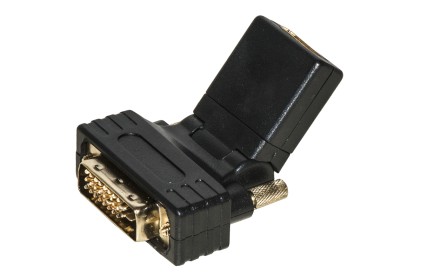 Adattatore Bidirezionale Dvi 24+1 Maschio - Hdmi<Sup>&reg;</Sup> Femmina Inclinabile E Routabile
