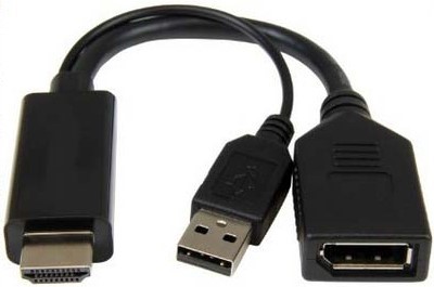 Adattatore Attivo Hdmi Maschio - Displayport 1.2 Femmina Con Connettore Usb 4K Per Pc/Notebook Hdmi A Video Displayport