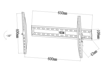 Link Staffa A Muro Per Tv Fino A 50Kg Da 32 A 60 Fino A Vesa 600X400