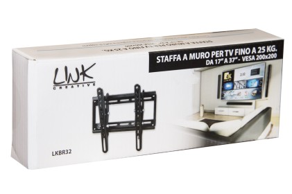 Staffa A Muro Per Tv Fino A 25 Kg, Da 17&#34; A 37&#34; Fino A Vesa 200X200