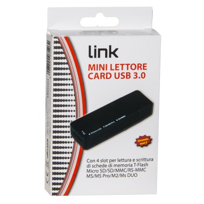 Card Reader Esterno Usb 3.0 Bk Link Microdsd/Sd/Mmc/Ms/Mspro/Msdual