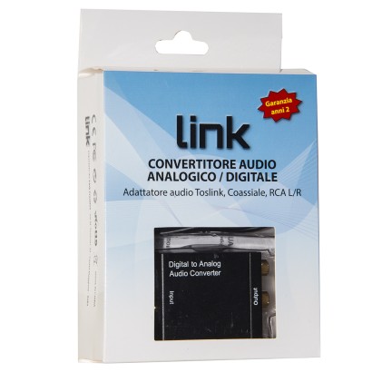 Convertitore Da Audio Digitale Toslink + Coassiale A Analogico Rca R/L