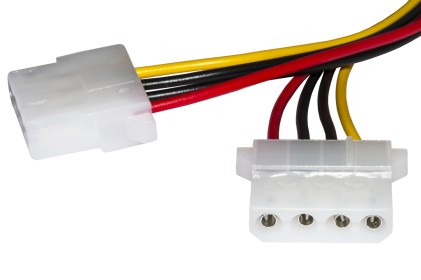 Cavo Sdoppiatore Alimentazione 1 X Molex Maschio - 2 X Molex Femmina Cm 15