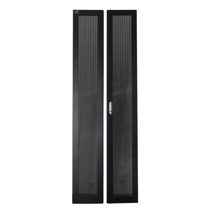 PORTA IN METALLO TRAFORATA NERA A 2 ANTE PER ARMADI LINK 42U LARGHEZZA 600MM CON SERRATURA