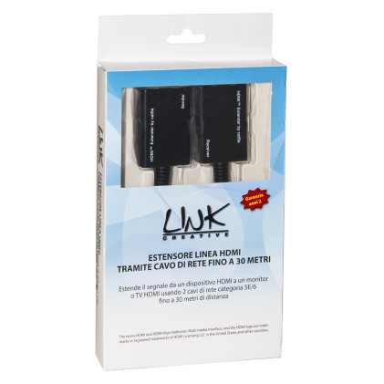 Estensore Hdmi Tramite 2 Cavi Di Rete Cat 6 Fino A 30 Metri Full Hd
