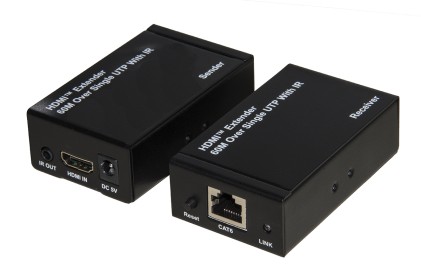 Estensore Hdmi Tramite Cavo Cat5/6 Fino A 60 Metri Full Hd Con Sensori Infrarossi Per Telecomandi