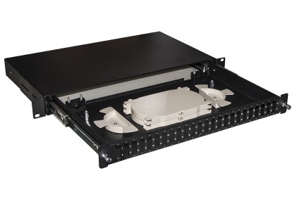 Cassetto Fibra Ottica 24 Porte Per Adattatori Sc Duplex 1 Unita’ Per Installazione 19" Nero