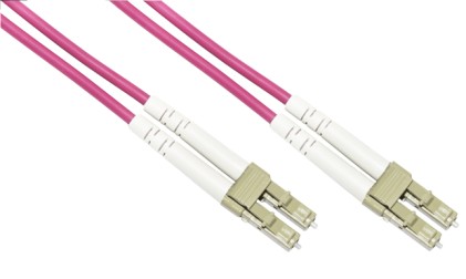 Confezione 10 Cavo Fibra Ottica Lc A Lc Multimode Duplex Om4 Guaina 2 Mm 50/125 Mt.1