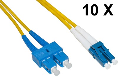 Cavo Fibra Ottica 2Mt Lc/Sc 10*Pz Monomodale Duplex Os2 9/125 Lsoh