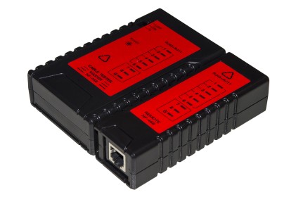 Set Attrezzi  In Astuccio Con Pinza Per Connettori 4, 6, 8 Poli, Spelafili, Tester, Cassettina Con Plug 6 E 8 Poli, Inseritore Keystone E Tester Cavi Di Rete