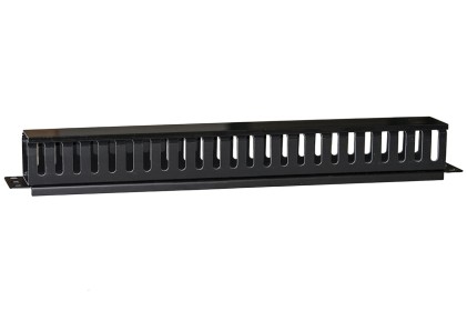 Pannello Passacavi 1 Unita&#39; A Gabbia Per Rack Con Coperchio Scorrevole 25 Slot Colore Nero