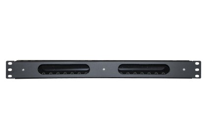 Pannello Passacavi 1 Unita&#39; A Gabbia Per Rack Con Coperchio Scorrevole 25 Slot Colore Nero