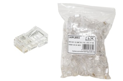 Confezione 100 Connettori 8 Poli Cat 5E Utp Non Schermato Rj45 Con Inserto Per Cavo Flessibile