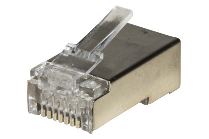 Confezione 100 Connettori 8 Poli Cat 6 Schermato Rj45 Per Cavo Solido
