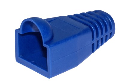 Confezione 100 Copriconnettori 6Mm Per Plug Rj45 8 Poli Cavo Cat 5E- 6 Blu