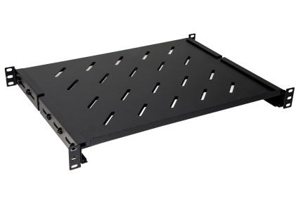 RIPIANO PER ARMADIO RACK 19" ALLUNGABILE 350 MM CON 4 AGGANCI NERO