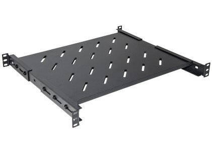 RIPIANO PER ARMADIO RACK 19" ALLUNGABILE 350 MM CON 4 AGGANCI NERO