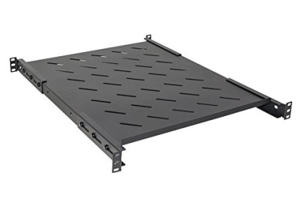 Ripiano Per Armadio Rack 19" Allungabile 550 Mm Con 4 Agganci Nero