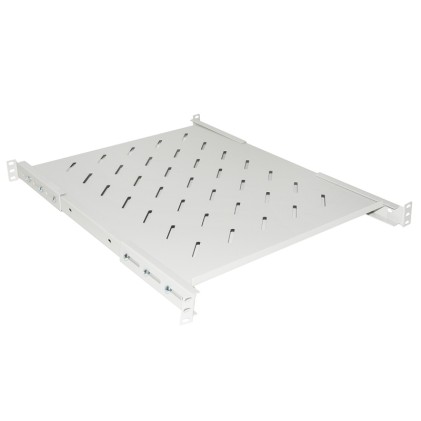 Ripiano Per Armadio Rack 19&#34; Allungabile 550 Mm Con 4 Agganci Grigio