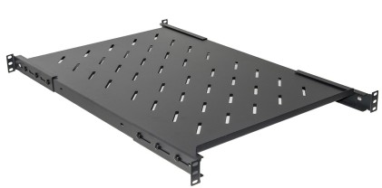 Ripiano Per Armadio Rack 19" Allungabile 650 Mm Con 4 Agganci Nero