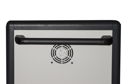 Armadio Alloggiamento 45 Tablet Con Ruote Multiprese Incluse Ventole Di Raffreddamento Porta In Acciaio Traforata Colore Grigio Nero