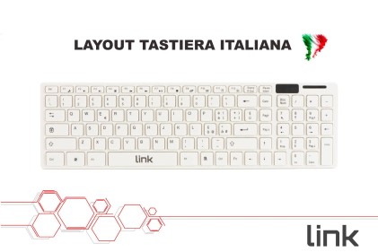 Tastiera Italiana Slim E Mouse Combo Wireless Bianca