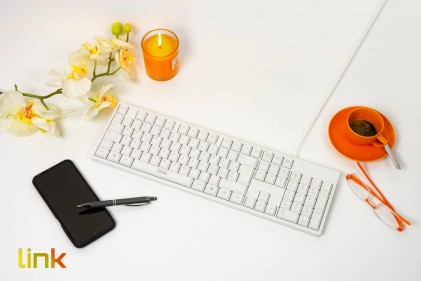 Link Tastiera Italiana 105 Tasti Colore Bianco Connettore Usb