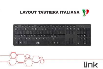 Kit Tastiera Italiana E Mouse Wireless Con Pile Incluse