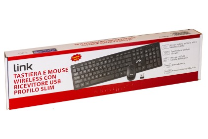 Kit Tastiera Italiana E Mouse Wireless Con Pile Incluse