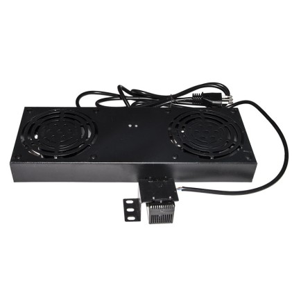 Modulo 2 Ventole Con Termostato Per Armadi Rack A Muro Link Colore Nero