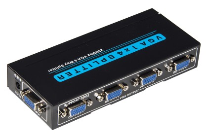 Splitter Vga 4 Porte 250 Mhz Con Alimentatore
