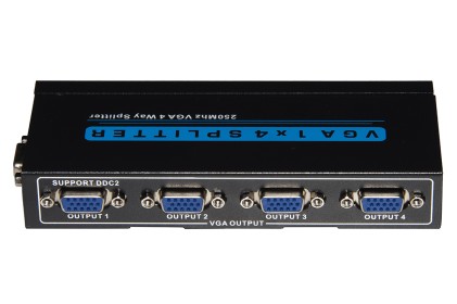 Splitter Vga 4 Porte 250 Mhz Con Alimentatore