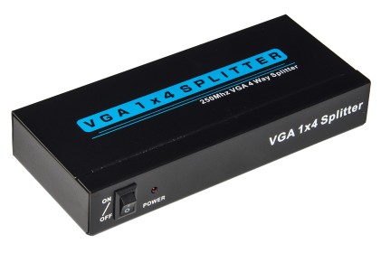 Splitter Vga 4 Porte 250 Mhz Con Alimentatore