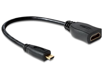 Adattatore Hdmi-D Maschio - Hdmi-A Femmina Cavetto Cm 15 Delock