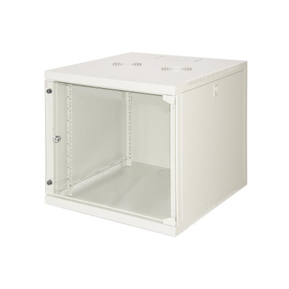 Armadio Rack 19&#34; 9 Unita&#39; Da Muro (A)490X (L)540 X Profondita&#39; 600 Mm. Colore Grigio Chiaro Porta Vetro