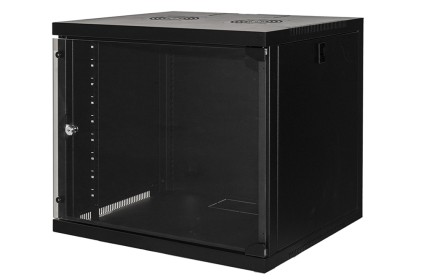Armadio Rack 19" 9 Unita' Da Muro Per Reti (A)485 X (L)540 X (P) 450 Mm Colore Nero Porta Vetro