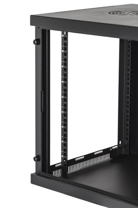 Armadio Rack 19" 9 Unita' Da Muro Per Reti (A)485 X (L)540 X (P) 450 Mm Colore Nero Porta Vetro