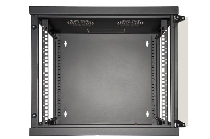 Armadio Rack 19" 9 Unita' Da Muro Per Reti (A)485 X (L)540 X (P) 450 Mm Colore Nero Porta Vetro