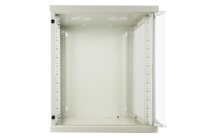 Armadio Rack 19&#34; 12 Unita&#39; Da Muro (A)620X (L)540 X Profondita&#39; 600 Mm. Colore Grigio Chiaro Porta Vetro