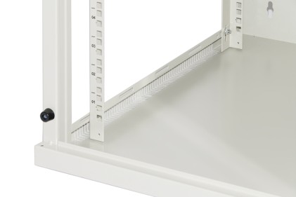 Armadio Rack 19&#34; 15 Unita&#39; Da Muro (A)750X (L)540 X Profondita&#39; 600 Mm. Colore Grigio Chiaro Porta Vetro
