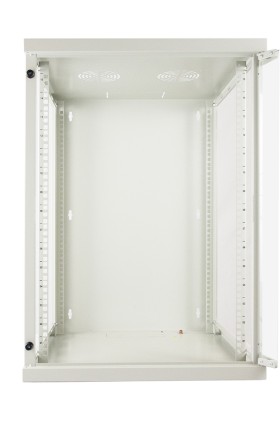 Armadio Rack 19&#34; 15 Unita&#39; Da Muro (A)750X (L)540 X Profondita&#39; 600 Mm. Colore Grigio Chiaro Porta Vetro