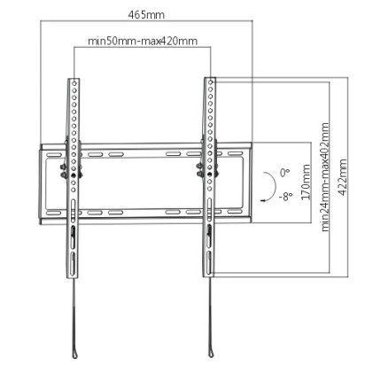 Staffa A Muro Ultra Slim Supporto Tv 32-55" Led/Lcd Fino A 35 Kg