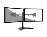 BRACCIO SUPPORTO DA TAVOLO CON BASE PER 2 MONITOR 13-27" FINO A 8 KG ASTA ORIZZONTALE CURVA