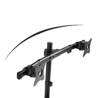 BRACCIO SUPPORTO DA TAVOLO CON BASE PER 2 MONITOR 13-27" FINO A 8 KG ASTA ORIZZONTALE CURVA