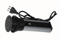 Multipresa Da Tavolo A Scomparsa Con 2 Prese 16A Femmina Ita/Schuko, 1 Rj45, 1 Rj11, 2 Usb